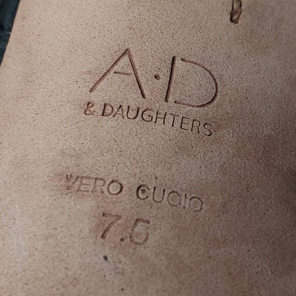 AD and Daughters Esmea Black Leather Croc Embossed Heels 7.5 - Picture 10 of 12